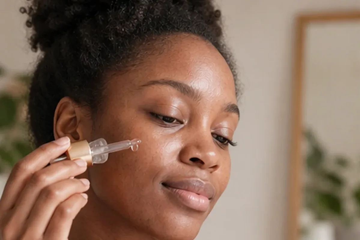 Hochwertige Beauty-Inszenierung zu Auswahlkriterien für Retinol-Serum für unreine Haut