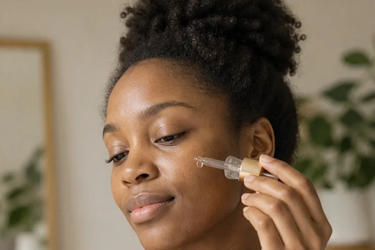 Redaktionelle Detailaufnahme zur Orientierung bei Retinol-Serum bei ersten Fältchen