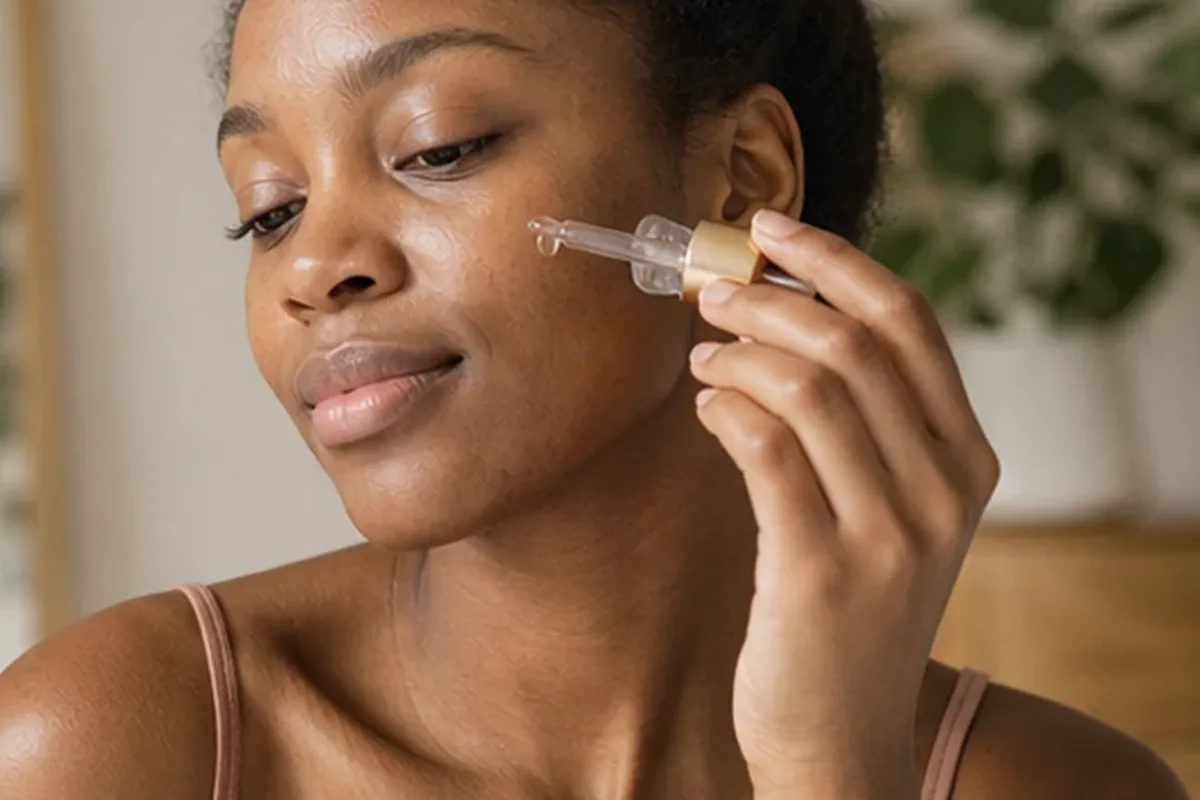 Emotionaler und authentischer Anwendungsmoment rund um Niacinamid-Serum für fettige Haut