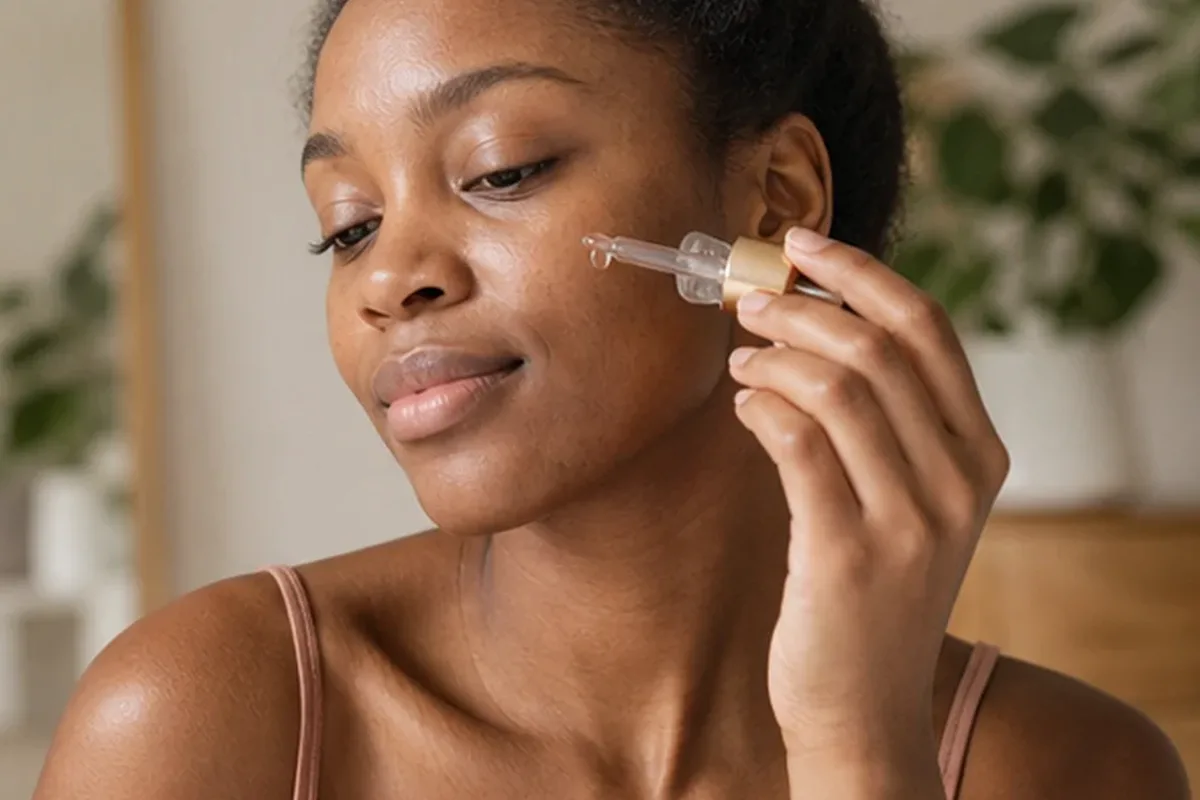 Emotionaler und authentischer Anwendungsmoment rund um Vitamin-C-Serum für Mischhaut