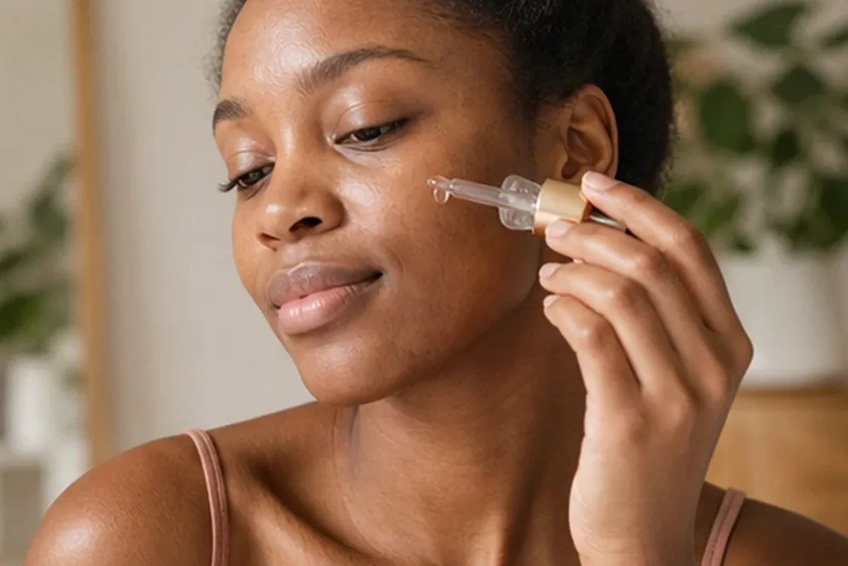 Authentischer Wohlfühlmoment passend zum Beauty-Thema Mizellenwasser bei ersten Fältchen