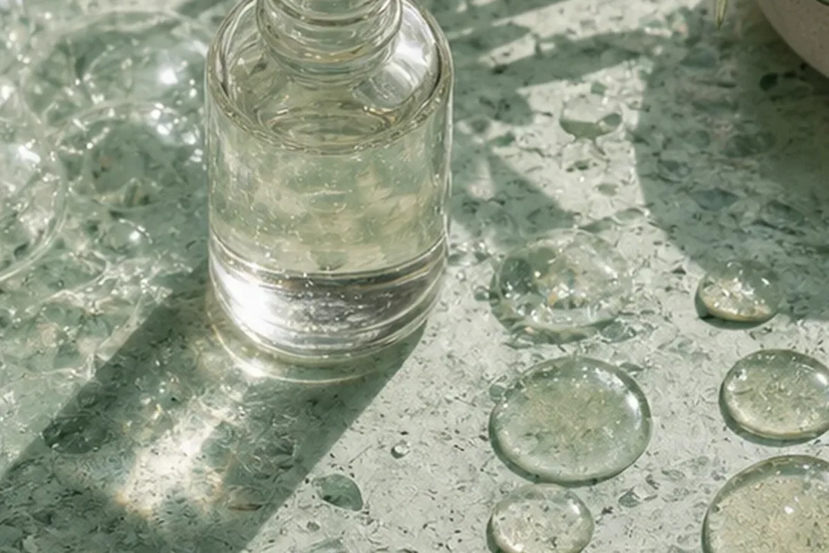Redaktionelle Detailaufnahme zur Orientierung bei Mizellenwasser für trockene Haut