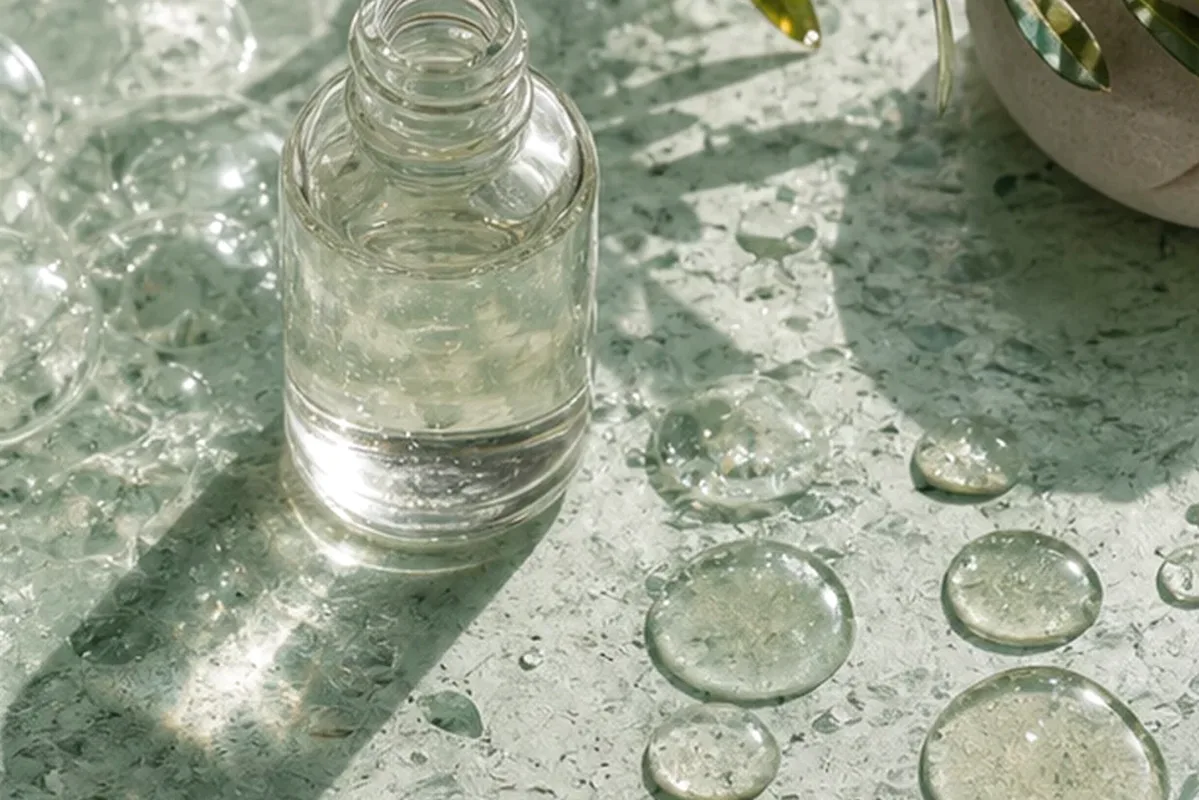 Hochwertige Beauty-Inszenierung zu Auswahlkriterien für Niacinamid-Serum für fettige Haut