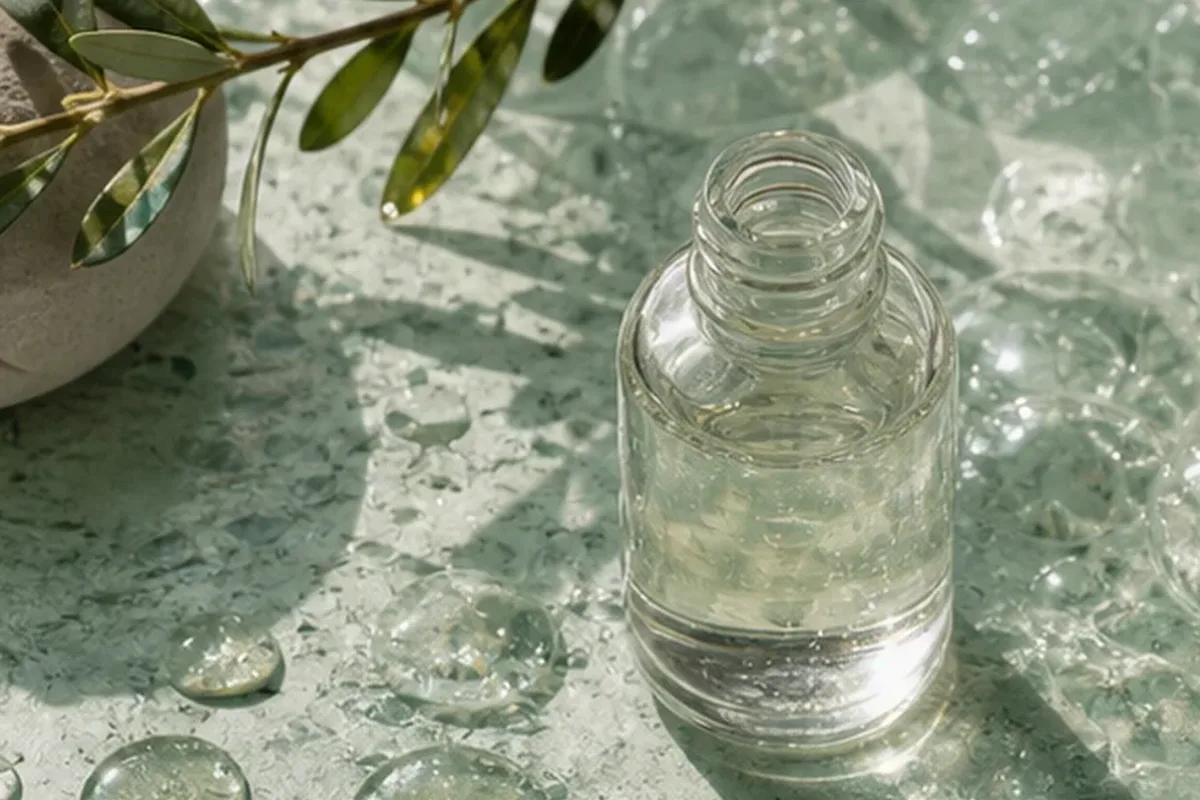 Hochwertige Beauty-Inszenierung zu Auswahlkriterien für Feuchtigkeitsserum für fettige Haut