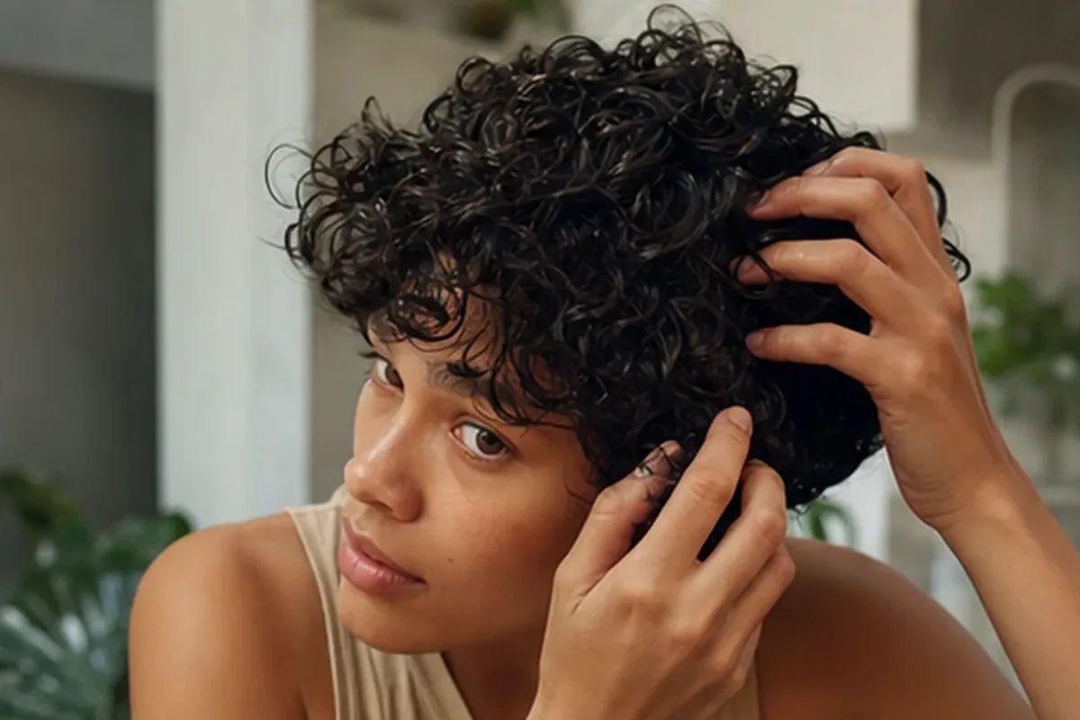 Redaktioneller Beauty-Moment zur Ausgangslage bei Lockengel für trockenes Haar
