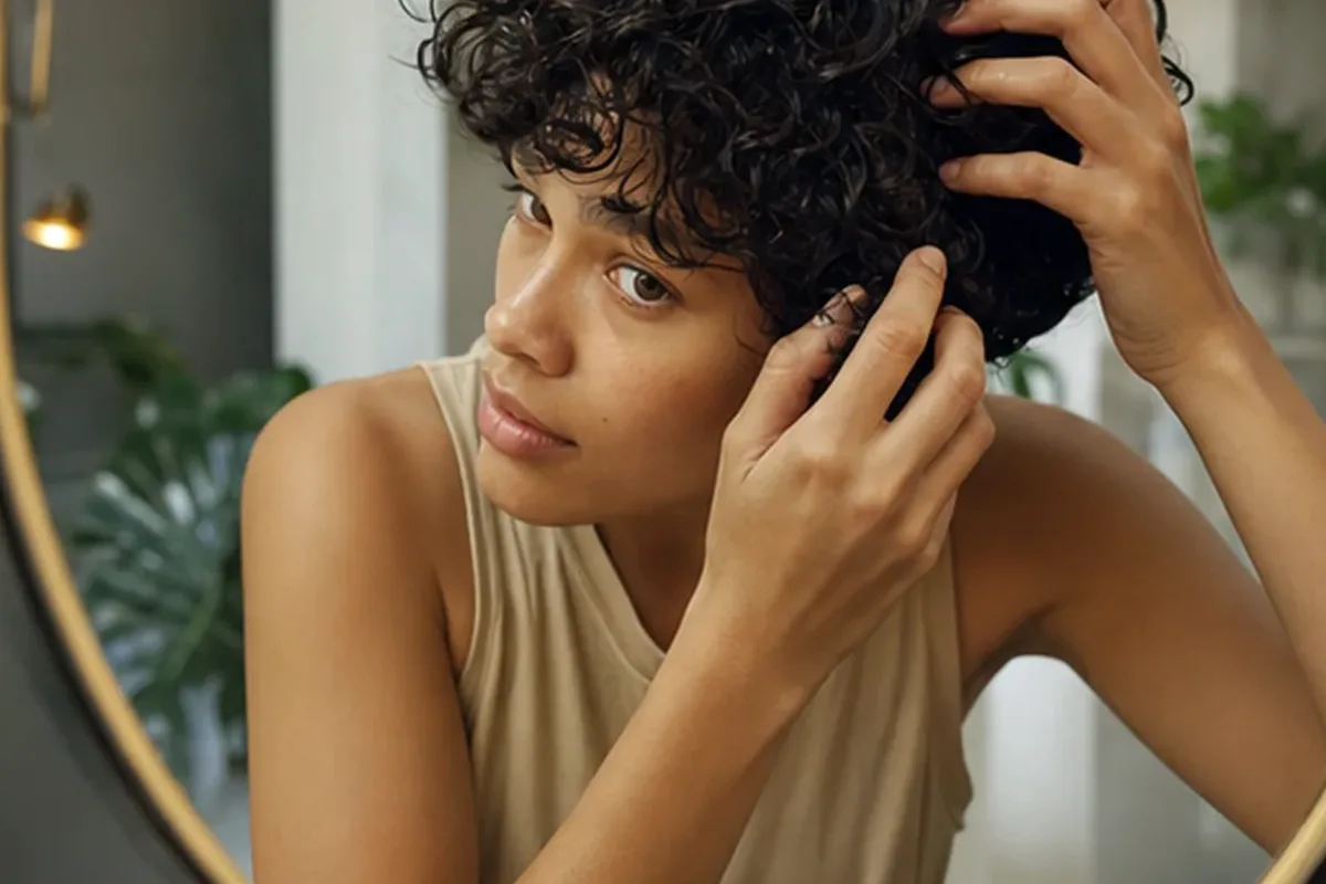Redaktioneller Beauty-Moment zur Ausgangslage bei Volumenspray für strapaziertes Haar
