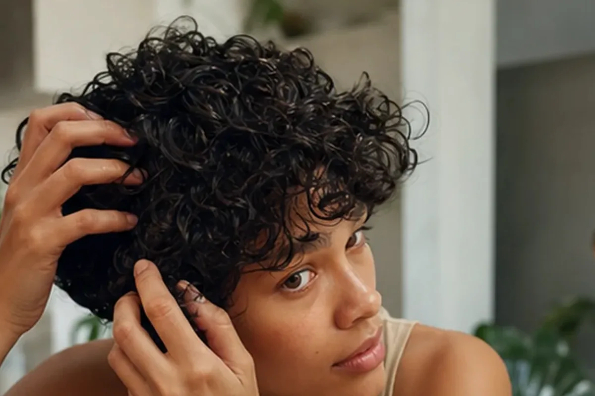 Redaktionelle Detailaufnahme zur Orientierung bei Haarmaske bei Frizz