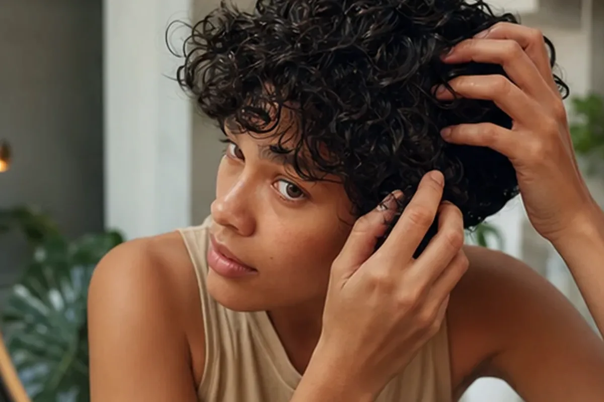 Redaktioneller Beauty-Moment zur Ausgangslage bei Haarbürste bei Frizz