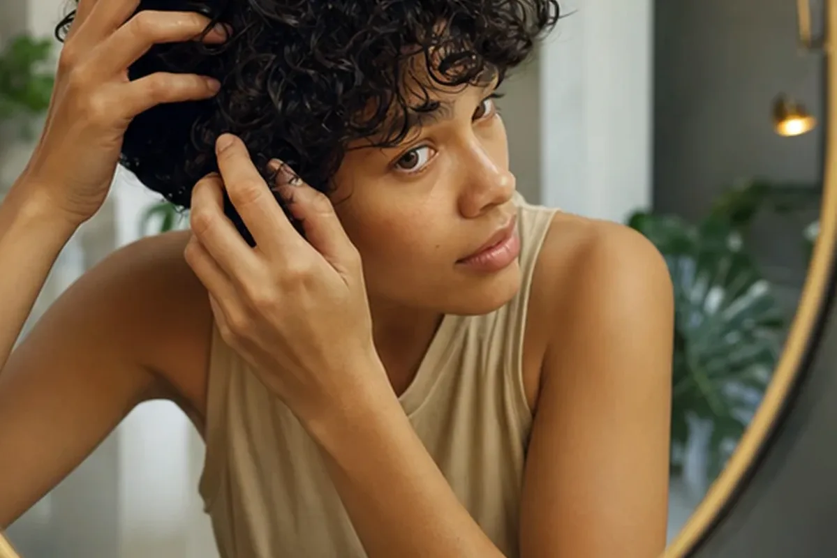 Hochwertige Beauty-Inszenierung zu Auswahlkriterien für Haaröl für lockiges Haar