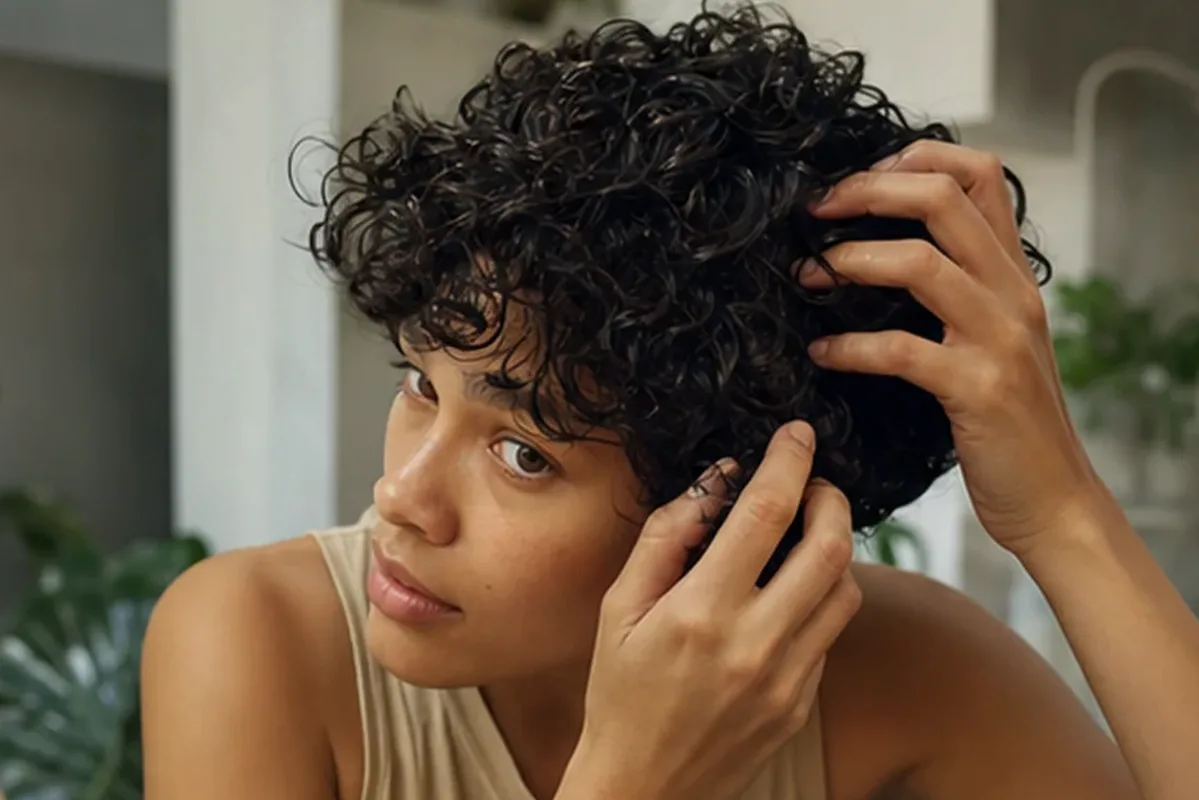 Authentischer Wohlfühlmoment passend zum Beauty-Thema Tiefenreinigungsshampoo für trockenes Haar