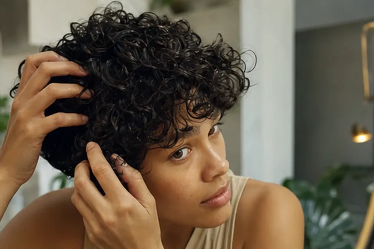 Authentischer Wohlfühlmoment passend zum Beauty-Thema Tiefenreinigungsshampoo für trockenes Haar