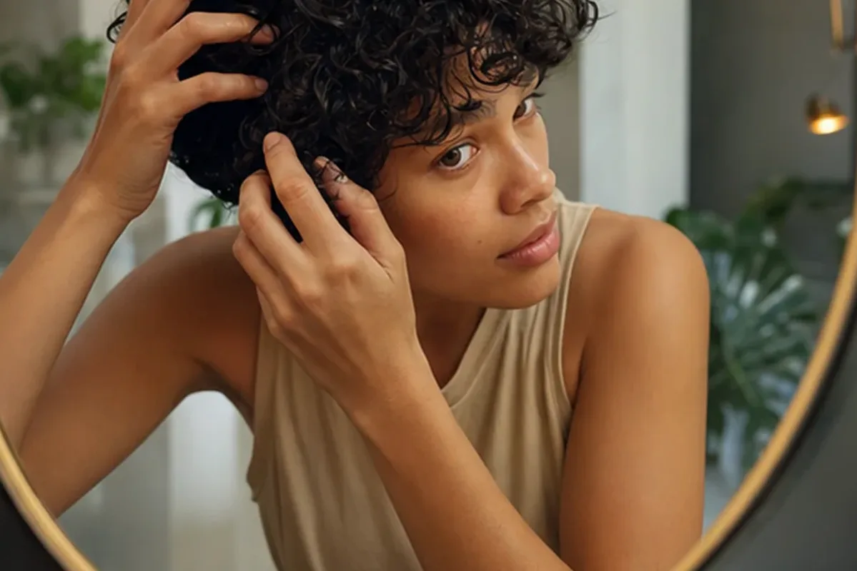 Redaktioneller Beauty-Moment zur Ausgangslage bei Lockengel bei Frizz