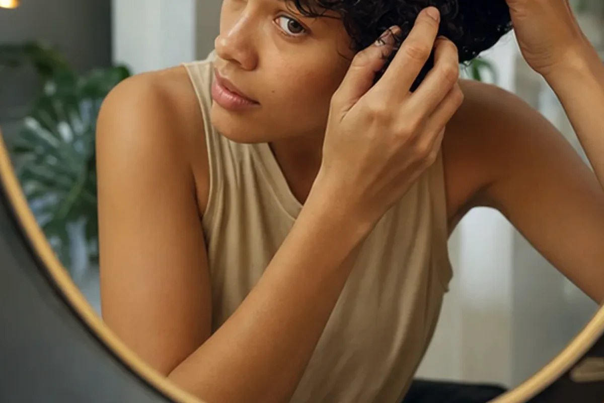 Redaktioneller Beauty-Moment zur Ausgangslage bei Leave-in-Pflege bei Frizz