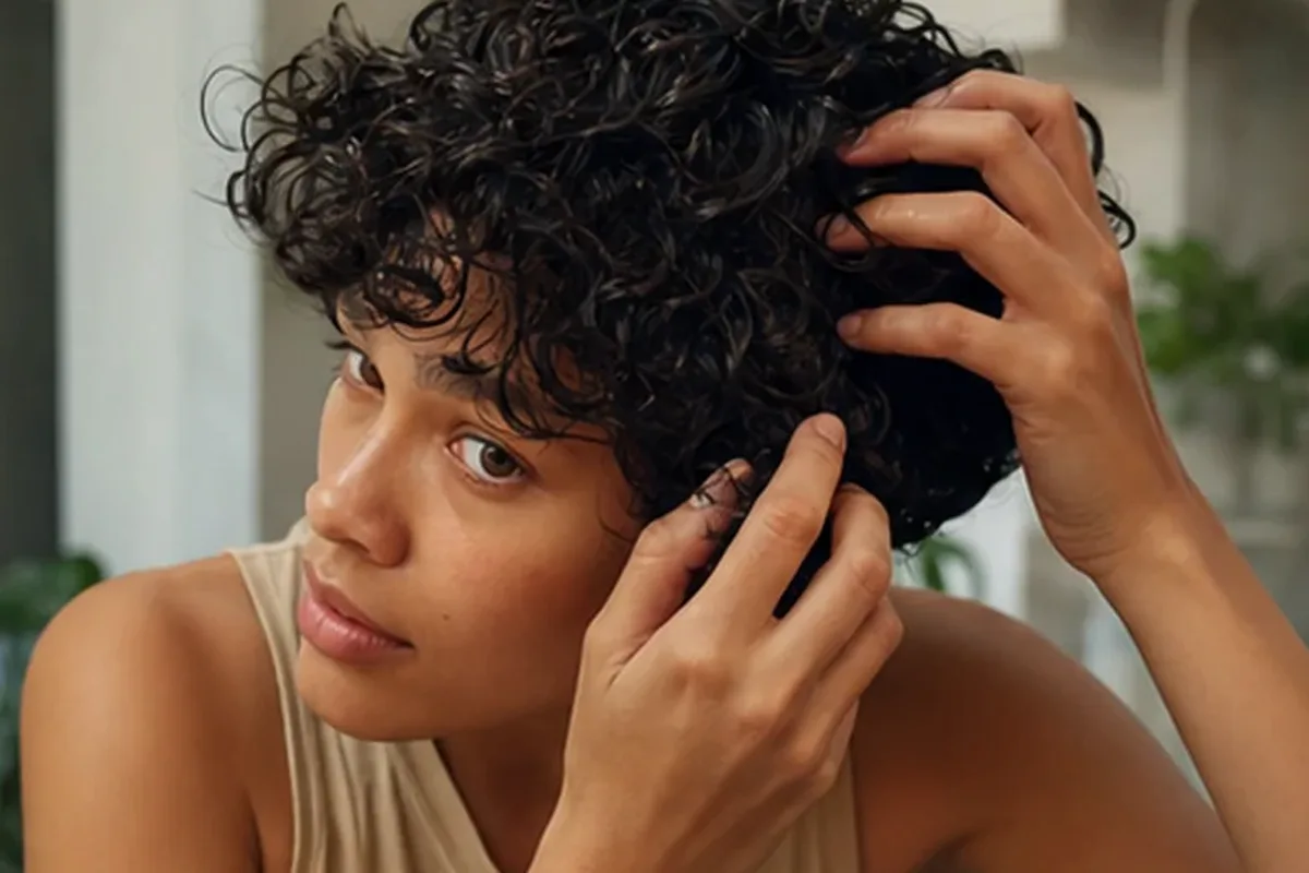 Authentische Beauty-Routine passend zum Thema Haarmaske bei Frizz