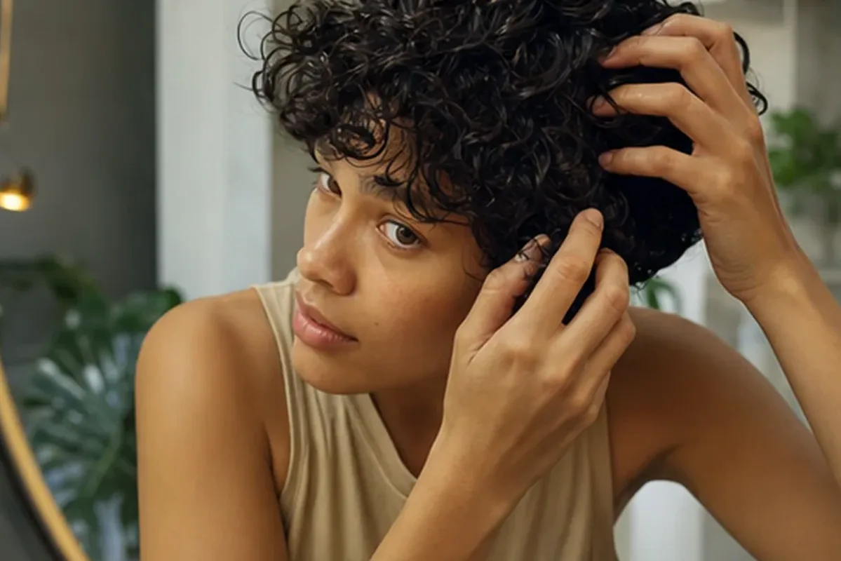 Redaktioneller Beauty-Moment zur Ausgangslage bei Lockengel für empfindliche Kopfhaut