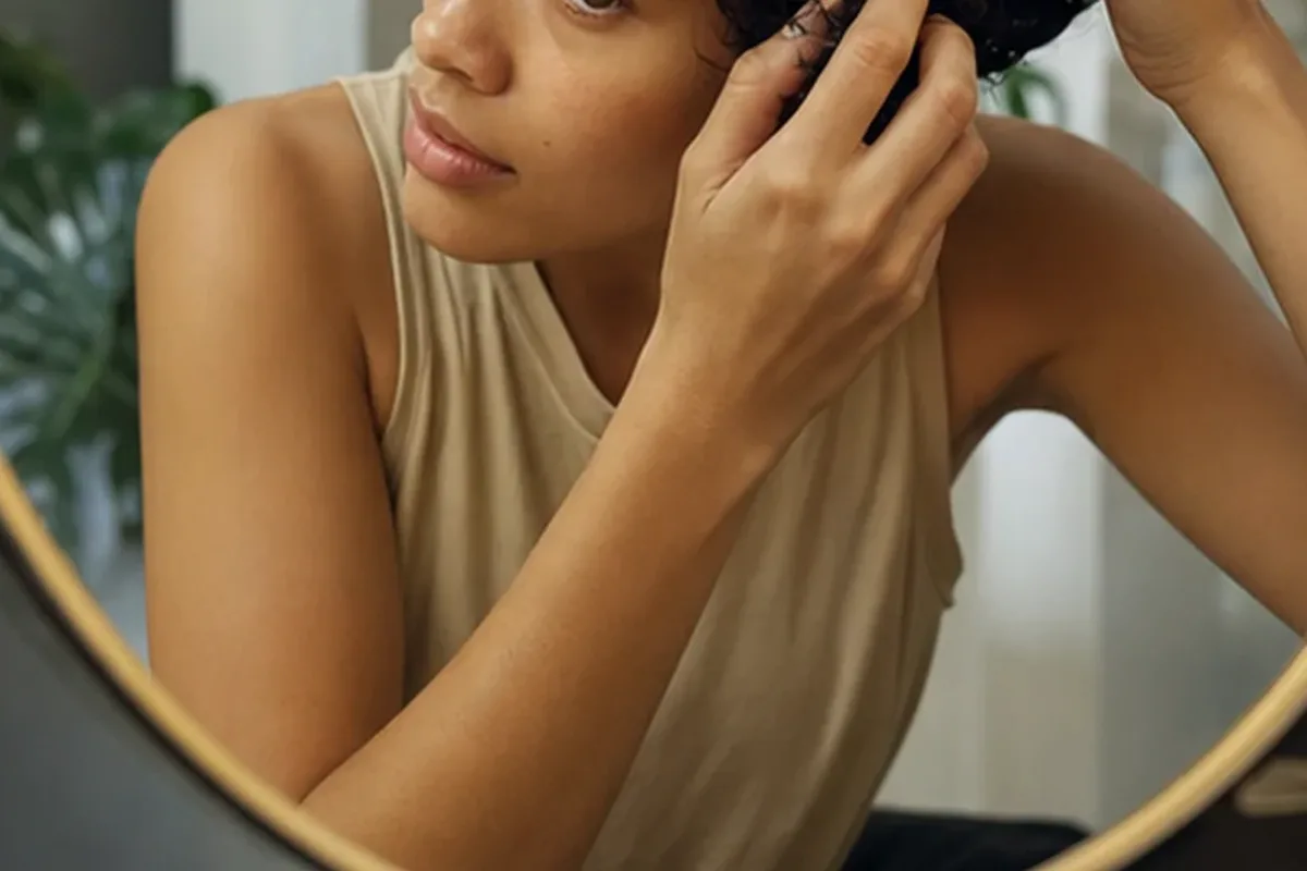 Authentischer Wohlfühlmoment passend zum Beauty-Thema Silbershampoo bei Haarbruch