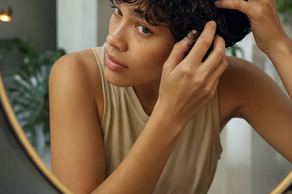 Authentische Beauty-Routine passend zum Thema Haarmaske bei Frizz