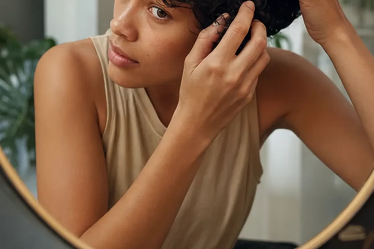 Hochwertige Beauty-Inszenierung zu Auswahlkriterien für Kopfhautserum bei Frizz
