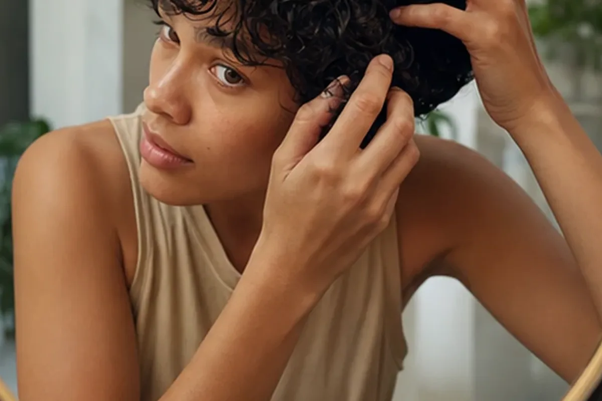 Redaktioneller Beauty-Moment zur Ausgangslage bei Tiefenreinigungsshampoo für lockiges Haar