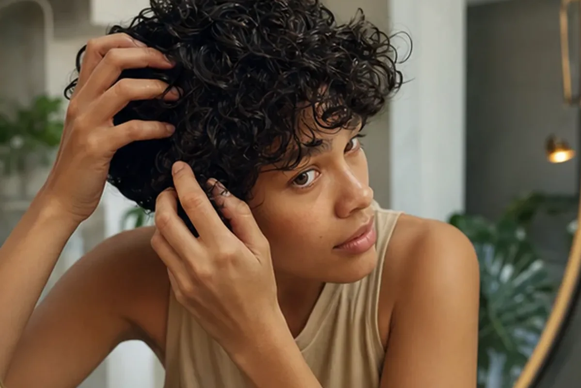 Authentischer Wohlfühlmoment passend zum Beauty-Thema Trockenshampoo für trockenes Haar