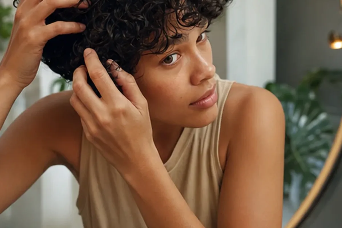 Hochwertige Beauty-Inszenierung zu Auswahlkriterien für Trockenshampoo für empfindliche Kopfhaut