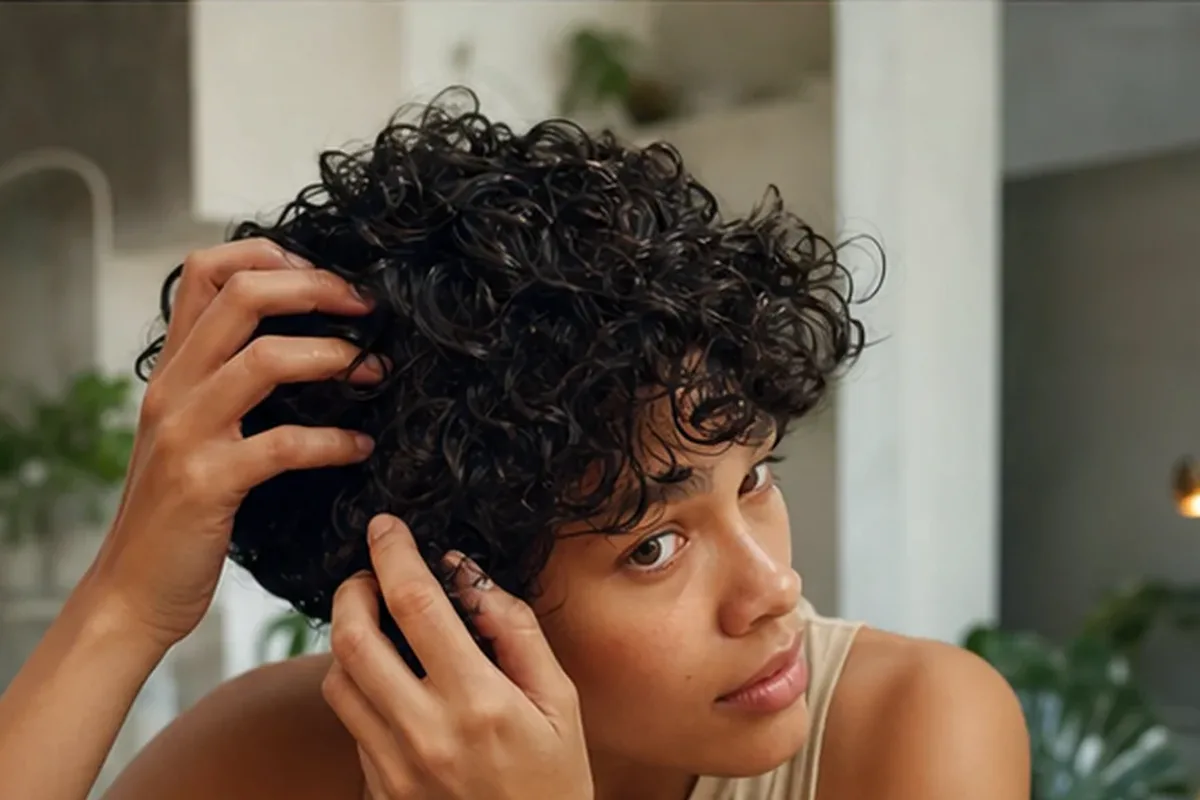Authentischer Wohlfühlmoment passend zum Beauty-Thema Trockenshampoo für strapaziertes Haar