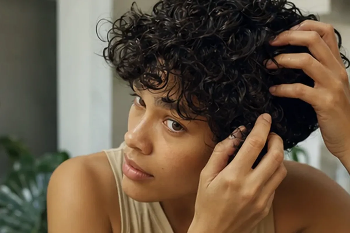 Hochwertige Beauty-Inszenierung zu Auswahlkriterien für Trockenshampoo für strapaziertes Haar