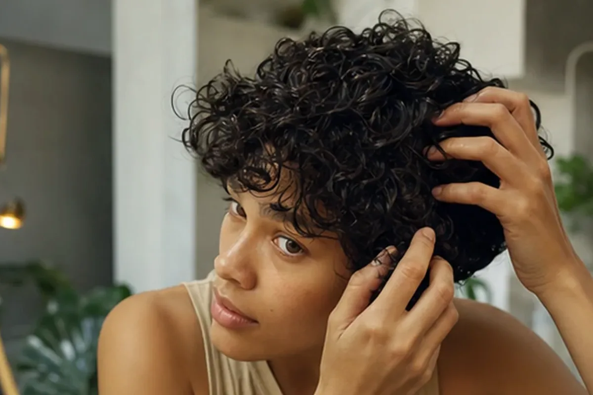 Authentische Beauty-Routine passend zum Thema Tiefenreinigungsshampoo bei Frizz
