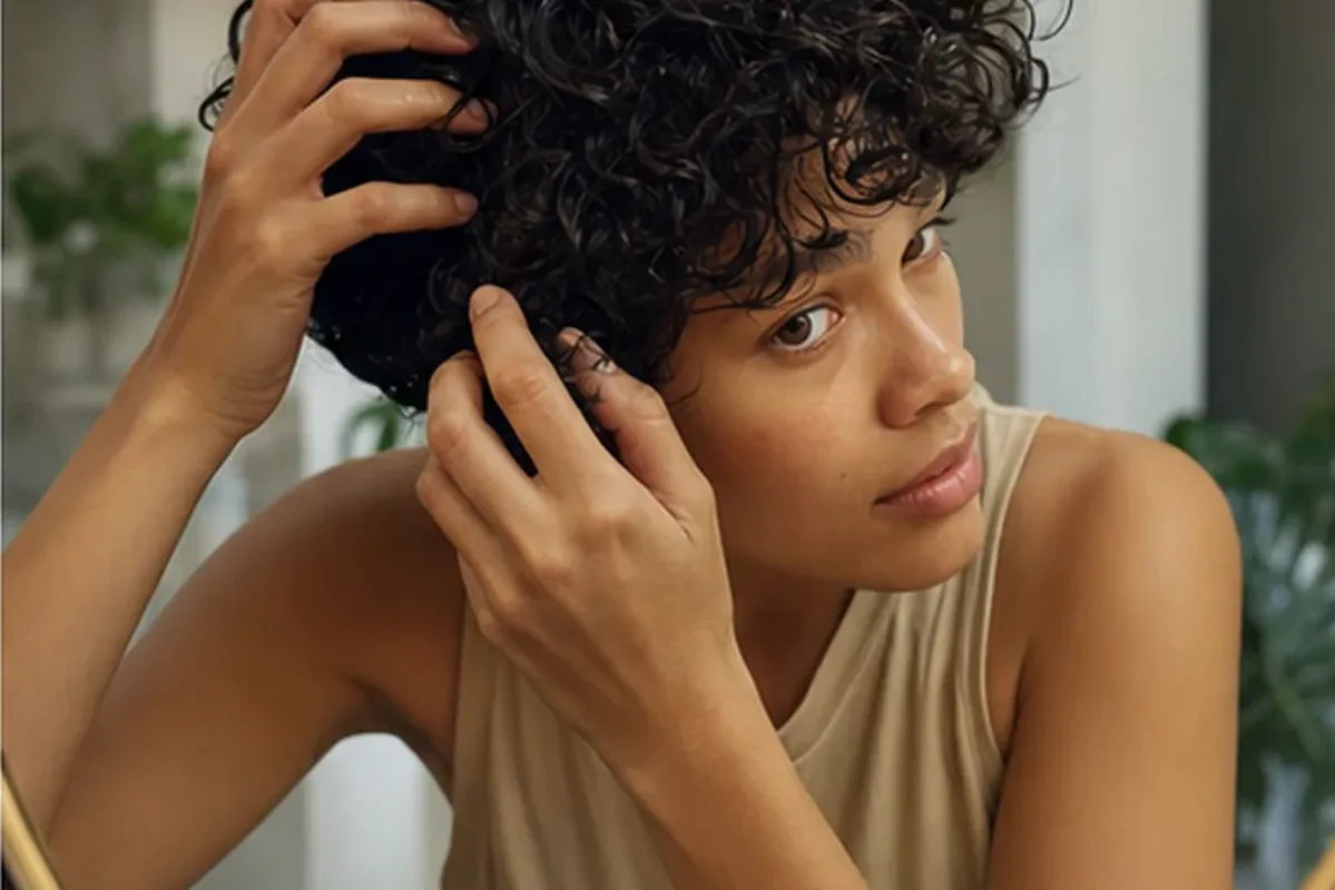 Redaktionelle Detailaufnahme zur Orientierung bei Trockenshampoo bei Frizz