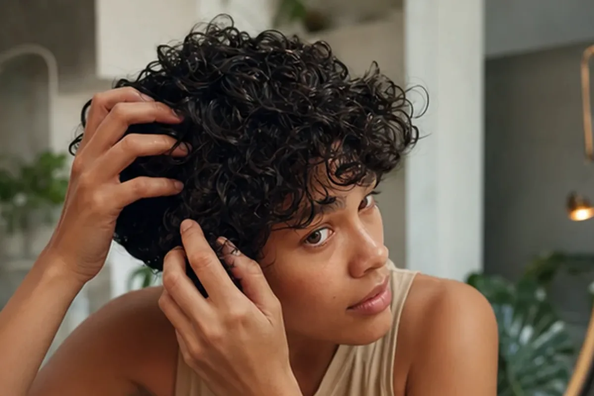 Authentischer Wohlfühlmoment passend zum Beauty-Thema Haaröl für empfindliche Kopfhaut