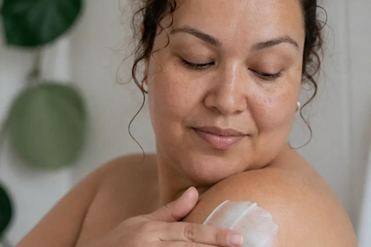 Authentischer Wohlfühlmoment passend zum Beauty-Thema Hornhautpflege für empfindliche Haut