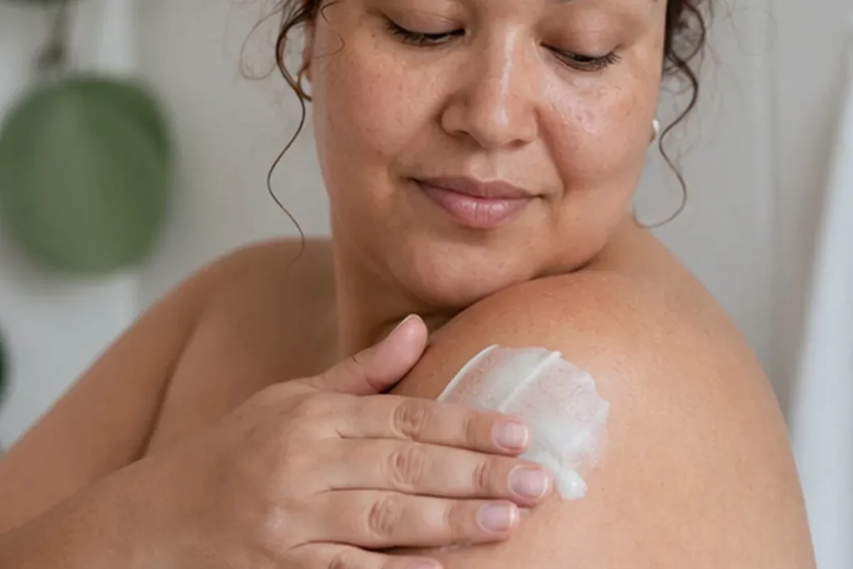 Redaktionelle Detailaufnahme zur Orientierung bei Körperlotion für empfindliche Haut