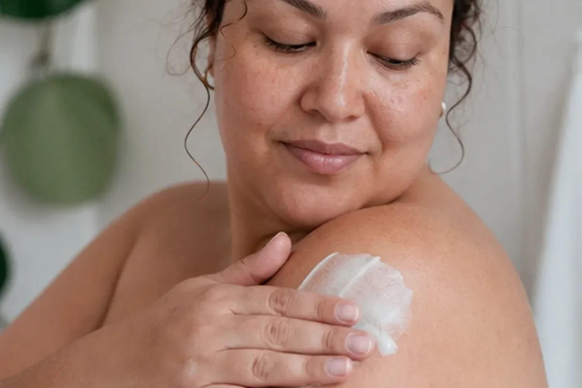 Emotionaler und authentischer Anwendungsmoment rund um Duschöl bei Keratosis pilaris