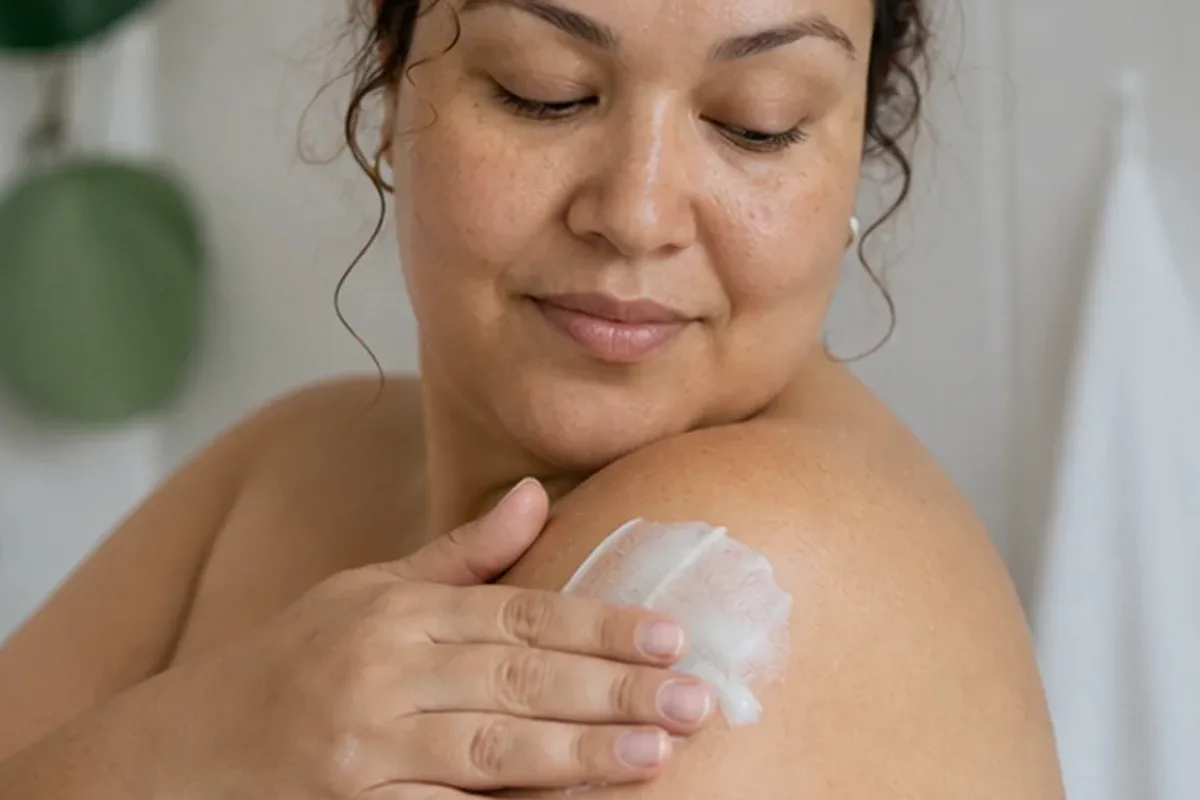 Emotionaler und authentischer Anwendungsmoment rund um Waxing-Set für die Bikinizone