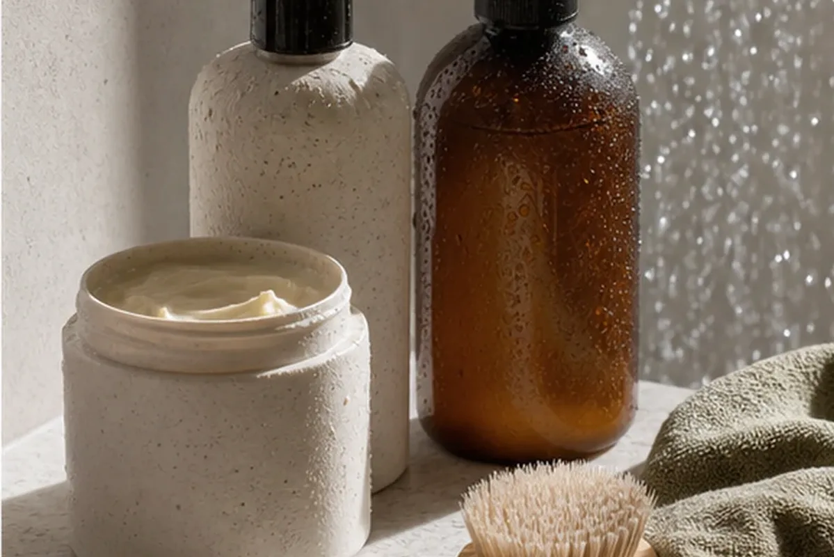 Redaktionelle Detailaufnahme zur Orientierung bei Lockencreme bei Frizz