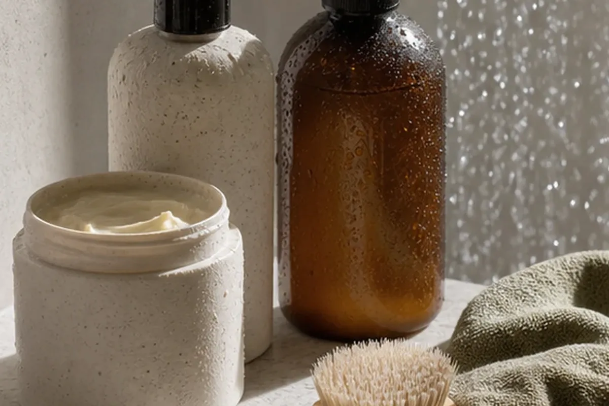 Hochwertige Beauty-Inszenierung zu Auswahlkriterien für Männer-Sonnenschutz für trockene Haut