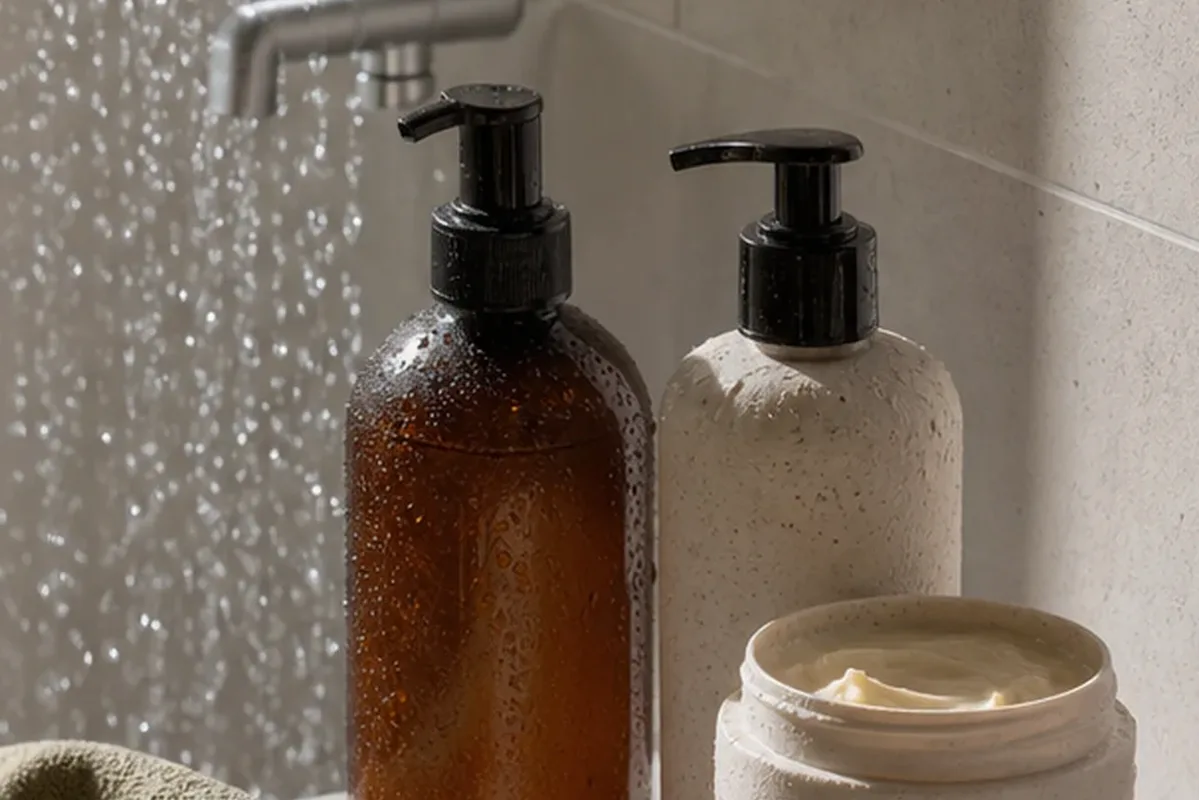 Hochwertige Beauty-Inszenierung zu Auswahlkriterien für Anti-Frizz-Pflege für strapaziertes Haar