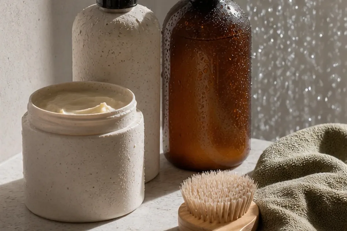 Hochwertige Beauty-Inszenierung zu Auswahlkriterien für Trockenshampoo bei fettigem Ansatz