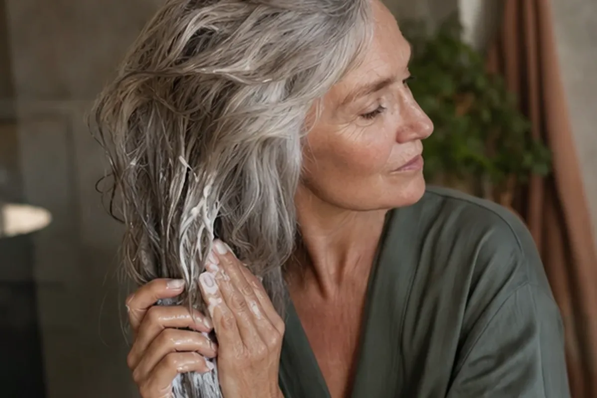 Authentischer Wohlfühlmoment passend zum Beauty-Thema Leave-in-Pflege bei Haarbruch