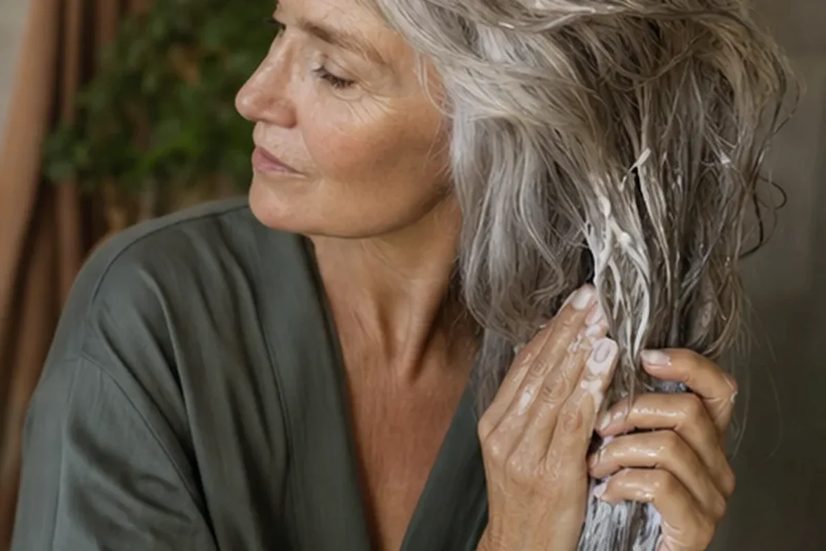 Authentische Beauty-Routine passend zum Thema Leave-in-Pflege für feines Haar