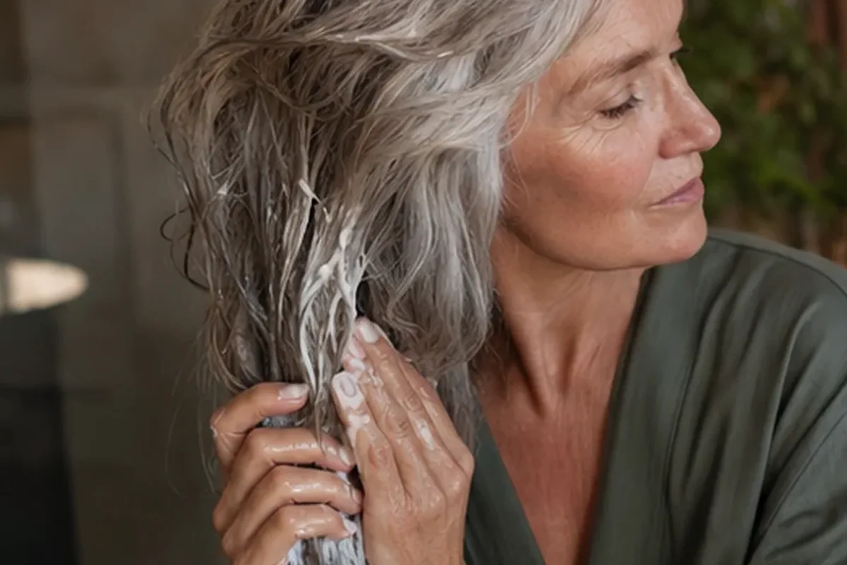 Redaktionelle Detailaufnahme zur Orientierung bei Tiefenreinigungsshampoo bei Frizz