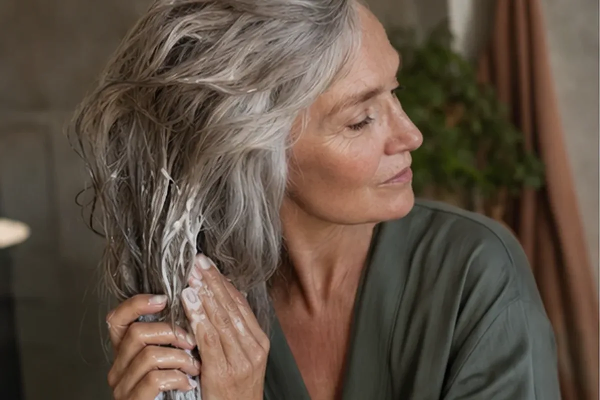 Authentischer Wohlfühlmoment passend zum Beauty-Thema Lockencreme bei fettigem Ansatz
