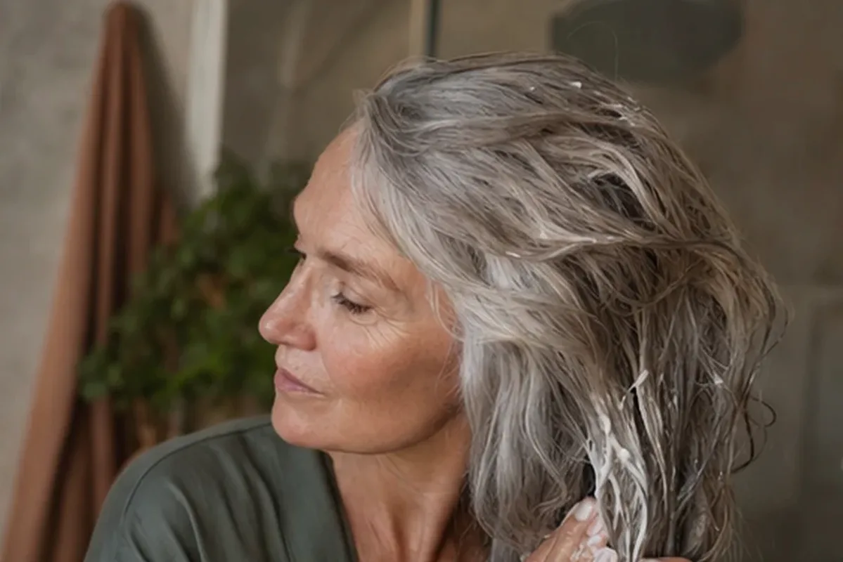 Redaktionelle Detailaufnahme zur Orientierung bei Silbershampoo für empfindliche Kopfhaut