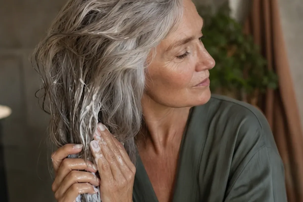 Redaktioneller Beauty-Moment zur Ausgangslage bei Silbershampoo bei Haarbruch