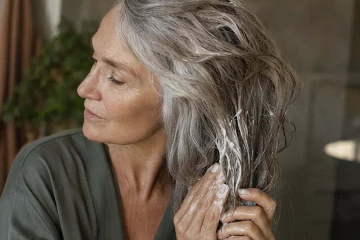 Authentischer Wohlfühlmoment passend zum Beauty-Thema Haaröl für empfindliche Kopfhaut