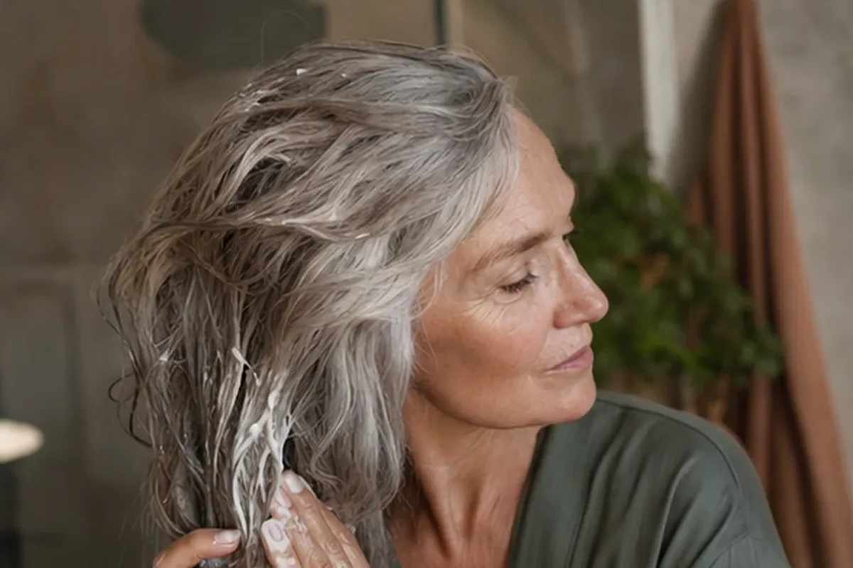 Authentischer Wohlfühlmoment passend zum Beauty-Thema Volumenspray für lockiges Haar