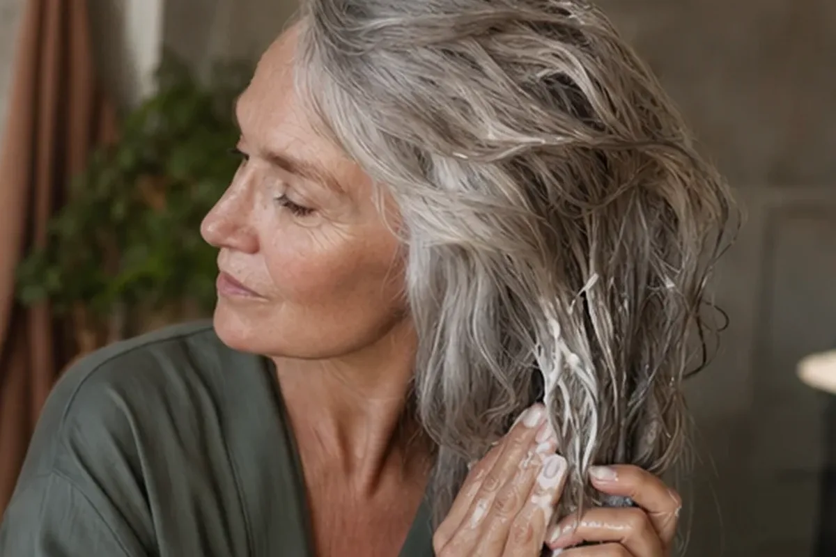 Authentischer Wohlfühlmoment passend zum Beauty-Thema Volumenspray bei fettigem Ansatz
