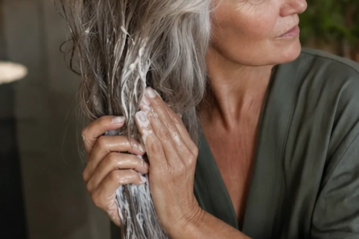 Emotionaler und authentischer Anwendungsmoment rund um Conditioner für feines Haar