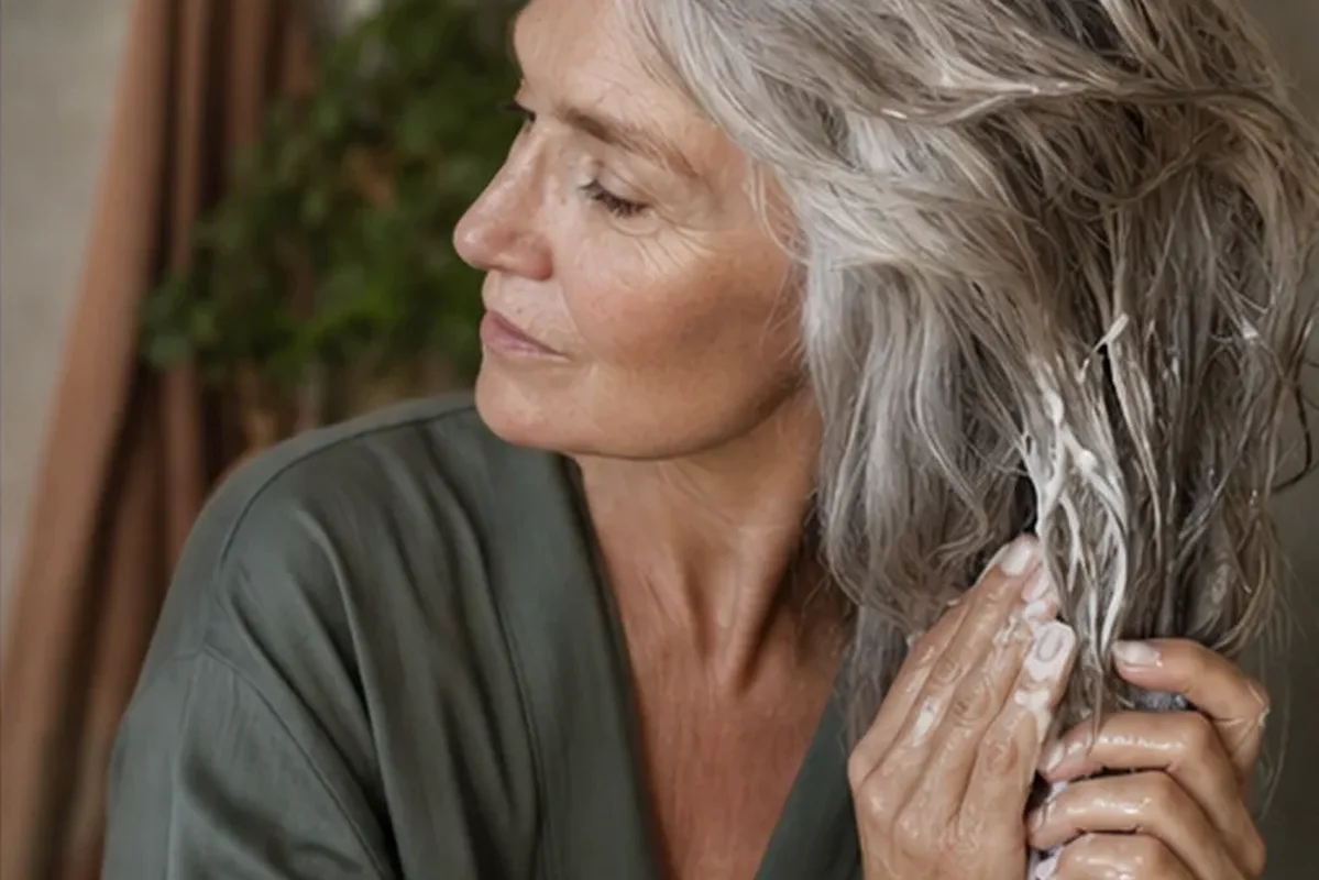 Authentische Beauty-Routine passend zum Thema Tiefenreinigungsshampoo für strapaziertes Haar