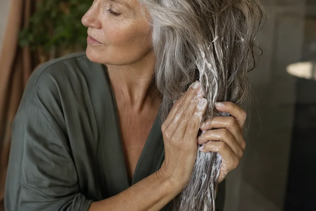 Authentische Beauty-Routine passend zum Thema Anti-Frizz-Pflege für strapaziertes Haar